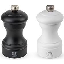 Nacario Peugeot 2/24291 Bistro Biber ve Tuz Değirmeni, Ahşap, 5 x 5 x 10 Cm, Mat Beyaz/siyah