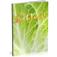 Nacario Dékokind® Leeres Kochbuch: Für Über 80 Lieblingsrezepte || Ca. A5 Softcover || Rezeptbuch Zum Selbstgestalten / Selberschreiben Mit Inhaltsverzeichnis || Motiv: Salatblatt
