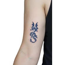 Nacario Kantlı Dragon Yarı Kalıcı El Boyun Bilek Için Aylık Geçici Dövme 12X7 cm