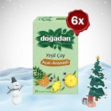 Nacario Dogadan Yılbaşı Paketi Yeşil Çay Açai Ananaslı Bardak Poşet Çay x 6