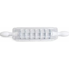 Nacario Kare Mantı Kesme Aparatı Hamur Kesici Merdane Çoklu 7 Bıçaklı Hamur Bölücü Mantı Ravioli Erişte Kesici Mutfak Hamur Şekillendirici Pratik Kesim Aracı Dayanıklı Plastik Ergonomik Saplı