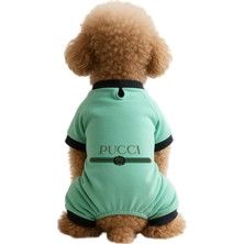 Nacario Kedi ve Köpek Kıyafeti & Elbisesi Mint 4 Bacak Tulum Pucci Yeşil L