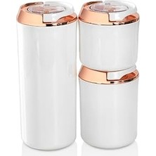 Nacario Vip Ahmet Lüks Yuvarlak Vakumlu Saklama Kabı, Beyaz 1250 ml +700 ml + 400 ml