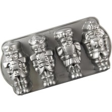 Nacario Nordic Ware Pişirme Kalıbı Nutcracker Cakelet Pan Alüminyum Gri, 35,6 cm x 17,5 Cm, Nw 92977