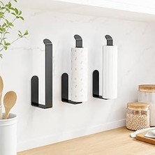 Nacario Lamalı Siyah Yapışkanlı Lüks Tasarım Solo Peçetelik, Metal Havluluk, Hem Yapışkanlı Hem Vidalı Montajlı, Banyo ve Mutfak Için Modern Duvar Havlu Askısı