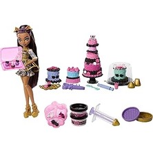 Nacario Monster High Havalı Doğum Günü Pasta Seti ve Clawdeen Wolf Bebek, Pasta Kreması ve Süsleme Şırıngası Gibi 20'den Fazla Aksesuar Içeren Pasta Süsleme Temalı Oyun Seti, JBG78