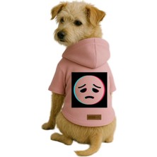 Nacario Baskılı Içi Polarlı Köpek ve Kedi Kıyafeti & Elbisesi - Pembe Renk Kapüşonlu Hoodie Befad, 2xl