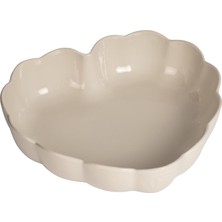 Nacario Emile Henry Madeleine Fırın Kabı Kalp 6,5 x 24,5 x 26,5 cm Ekru/clay