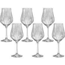 Nacario Bohemia Tulipa Optic Kırmızı Şarap Kadehi, Kristal Cam, 450 Ml, 6'lı Set