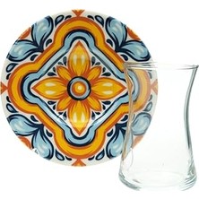 Nacario Tulu Porselen Heybeli 6 Kişilik 12 Parça Çay Seti 160 ml