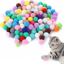 Nacario Aee® 50 Adet Peluş Kedi Topu 3 cm – Renkli Yumuşak Kedi Oyuncağı Seti, Kedi Oyun Topu, Kedi Oyun Tabancası Yedek Top, Hafif Oyuncak Top