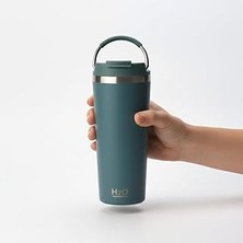 Nacario Deconox 660 ml Pipetli Paslanmaz Çelik Termos Kupa - 4 Renk Seçeneği (Krem, Yeşil, Siyah, Mavi) - Büyük Boy (Venti) Sıcak ve Soğuk Tutan Mug (Yeşil)