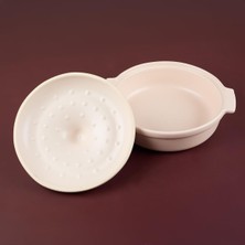 Nacario Aryıldız Elissa Kapaklı Karnıyarık Fırın Kabı Mat Beyaz 25 cm