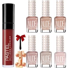 Nacario Pastel 300.SET Daylong Ruj 36 - Oje 751-750-106-101-755-752 Formula Anahtarlık Hediyeli