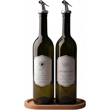 Nacario Orret Home Ahşap Stantlı 2’li 750 ml Zeytinyağı ve Sıvı Yağ Şişesi Seti – Sızdırmaz, Damlatmaz Yağdanlık Takımı, Cam Şişe ve Ahşap Tabanlı Yağlık Seti
