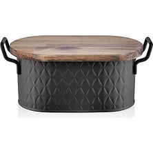 Nacario The Mia Prizma Ekmek Saklama Kabı Siyah 40X22X18 cm