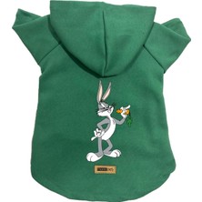 Nacario Kapişonlu Polar Sweatshirt Köpek ve Kedi Kıyafeti & Elbisesi Yeşil Yeni Bugs Bunny Xl