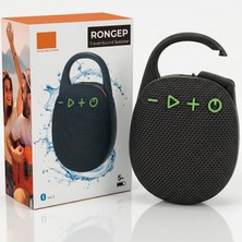 Nacario Rongep [travel-Sound] Taşınabilir Bluetooth Hoparlör V5.3 Önü Kumaş Kaplı Tft/aux/usb Destekli Rgb Işıklı Ipx6 Su Sıçramalarına Dayanıklı Type-C Şarjlı Kablosuz Speaker (Siyah)