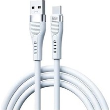 Nacario Pdateknoloji 66W Type-C Hızlı Şarj ve Data Kablosu 1.3m Beyaz AZ-B02A