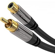 Nacario Kabeldirekt – Cinch Uzatma Kablosu – 5m – Mükemmel Ses Kalitesi Için Özellikle Kırılmaz Hibrit Kablo (Subwoofer/ses Kablosu, Rca Fişten Jak Girişe, Amplifikatör/hifi Için Ideal, Analog ve Dijital)