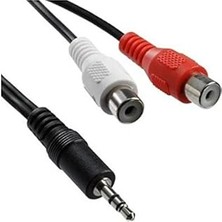 Nacario Alfais 4227 3.5mm Stereo Erkek Dişi 2rca Tos Ses Kablo Çevirici Adaptör, Siyah