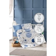 Nacario ASTROMINI%100 Pamuk Bebek Nevresim Takımı - Mavi, F2229