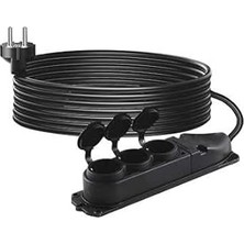 Nacario Sgs 3'lü Grup Priz, 40 Metre Uzatma Kablosu, 3x2.5mm Kesitli, Siyah, Model SGS3516