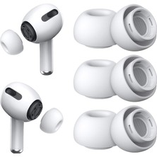 Nacario [3 Çift] Airpods Pro 2 ve 1 ile Uyumlu, Gürültü Azaltma Deliği ve Taşınabilir Saklama Kutusu ile Yedek Kulak Uçları, Şarj Kutusuna Sığdır (Büyük)