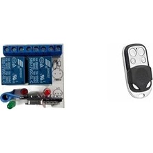 Nacario Sanec 2 Kanal 433 Mhz Kablosuz Rf Alıcılı Röle Kartı Kutulu + 1 Adet 433MHZ Rf Uzaktan Kumanda Elcik 4 Kanal Röle Kumandası