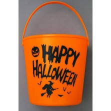 Nacario Beysüs Halloween Işıklı Gövdeli Şeker Kovası Bal Kabağı Turuncu
