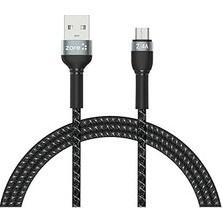 Nacario Psr Aksesuar Siyah Siyah Shira Serisi Micro USB Kablo 1 Metre- ile Uyumlu