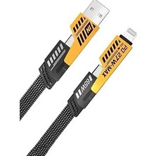 Nacario 4 In 1 Çoklu USB Şarj Kablosu 20CM, Type C To Lightning Örgü Şarj Kablosu USB A/usb C 65W Tip C/27W Pd Her Cihaz ile Uyumlu Metal Başlıklı 20 cm Kısa Kablo