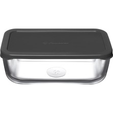 Nacario Paşabahçe Snow Box Saklama Kabı 1225 cc Plastik Gri Kapaklı