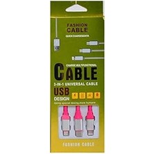 Nacario Suffie Mtl 3 In 1 USB Kablo Pembe