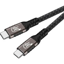 Nacario Zore QG01 Type-C To Type-C Usb4 Pd Data Kablosu 240W 40GBPS 8K@60Hz 1 Metre Siyah