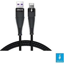 Nacario Shaza Apple iPhone Lightning 5A 100 W Örgülü Hızlı Şarj ve Data Kablosu 1 Metre
