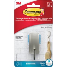 Nacario Command BATH33-SN-ES Banyo Kancaları, 1 Paket, Saten Nikel