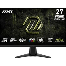 Nacario Msı 27" Mag 275QF E20, Gaming Monitör, Wqhd, 16:9, Flat, Rapid Ips, 200Hz, 0.5ms (Gtg, Min.), Freesync Premium