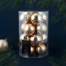 Nacario Koopman New Year 16 Parça Yılbaşı Topu Gold 80 mm
