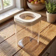 Nacario Deconox Vakum Kapaklı Kare Cam Erzak Kavanozu - Hava Almaz Şeffaf Mutfak Düzenleyici Bakliyat ve Baharat Saklama Kabı (Akrilik Değildir) - 600ML / 900ML / 1200ML Seçenekli (900ML)