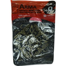 Nacario Naksan Arma Baskılı Mini Poşet Eczane Mağaza Dükkan Poşeti Siyah Üzeri Çiçek Desenli 32X20 100 Adet No:0