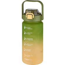 Nacario Vagonlife 1500ML -Yenilenen Renkler- Pipetli/pipetsiz Kullanım Çift Renk Softtouch Motivasyon Matarası Çıkartma Hediyeli