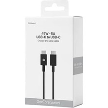 Nacario Pdateknoloji 45W-5A Usb-C To Usb-C Hızlı Şarj ve Data Kablosu 1m Siyah