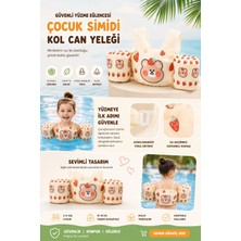 Bigstoy ToyFlyer Çilek Ayıcık Desenli Kolluklu Çocuk Yüzme Yeleği – Gövde Destekli 2-6 Yaş (15-30 kg) FL004