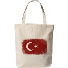 Nacario Türk Bayrağı - Baskılı Bez Omuz Çantası Pinterest Çanta (35X40 Cm)