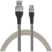 Nacario Imeng 3.1A Usba To Type-C Örgülü Data ve Hızlı Şarj Kablosu ML108 Gri
