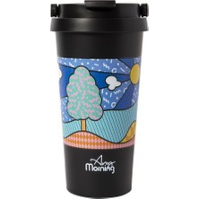 Nacario Any Morning 500 ml Paslanmaz Çelik Termos Mug, 6 Saat Sıcak, 10 Saat Soğuk Siyah BA21525
