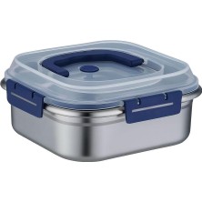 Nacario Çelik 1250 ml Kilitli Yemek Meyve Et Buzdolabı Beslenme Saklama Kabı MT106