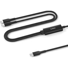 Nacario Belkin Boostcharge Pro 2’si 1 Arada 140 W Usb-C - Usb-C Şarj Kablosu, Örgülü Çift Şarj Kablosu, Akıllı Güç Paylaşımı ile Hızlı Şarj, Macbook, Iphone, Ipad, Samsung, Pixel ve Daha Fazlası Için, Siyah