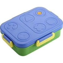 Nacario Renkli Desenli Beslenme Kutusu - 830 ml 3 Bölmeli Çocuk Beslenme Kabı Pp (Mavi)